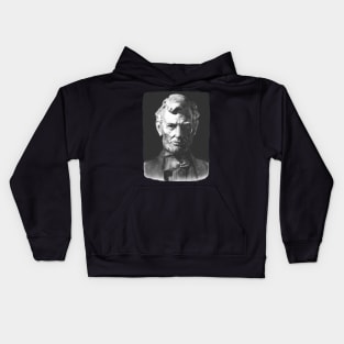 Dramatic Black and White Portrait of Abraham Lincoln Kids Hoodie